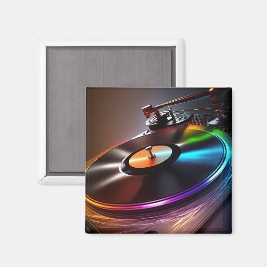 Spinning Turntable DJ Magnet (Vorderseite/Rückseite)