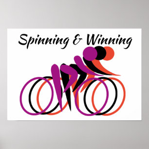 Spinning & Winning Bicyclips Plakat Lila Black