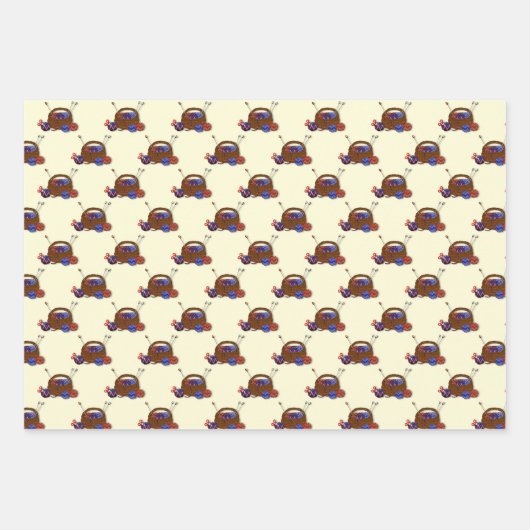 Spinnnadeln Garne Geschenkpapier Set (Vorderseite 3)