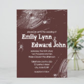 Spinnweben und weiße Spinnen zum Hochzeitsempfang Einladung (Stehend Vorderseite)