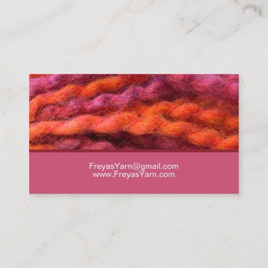 Spinnweberei aus Garn Visitenkarte (Rückseite)