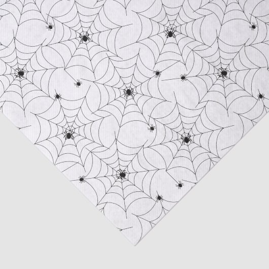 Spinnwebmuster auf Weißzettel Seidenpapier (Ausschnitt)