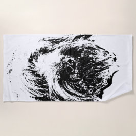 Spinone Beach Towel – Ink Dog Head Portrait Strandtuch