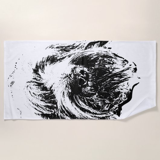 Spinone Beach Towel – Ink Dog Head Portrait Strandtuch (Vorderseite)