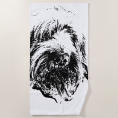 Spinone Beach Towel – Ink Dog Head Portrait Strandtuch (Vorderseite)