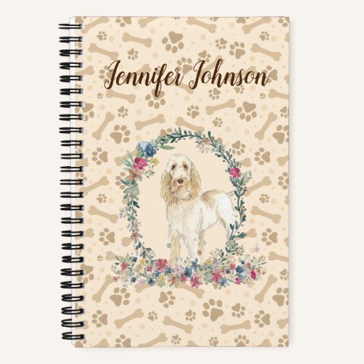 Spinone Italiano Dog Paw Print & Floral Niedlich Notizblock (Vorderseite)