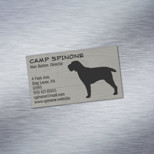 Spinone Italiano Dog Silhouette Imitate Wood Style Magnetische Visitenkarte (Beispiel)