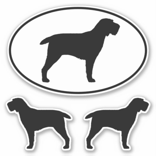 Spinone Italiano Dog Silhouetten Vinyl Sticker Set (Vorderseite)