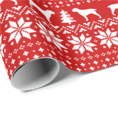 Spinone Italiano Dog Silhouetten Weihnachten Rot Geschenkpapier (Rolleneckpunkt)