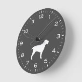 Spinone Italiano Hunde Silhouette Runde Wanduhr (Winkel)