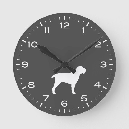 Spinone Italiano Hunde Silhouette Runde Wanduhr (Vorderseite)