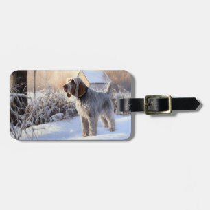 Spinone Italiano Lass es schneien Weihnachten Gepäckanhänger