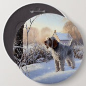 Spinone Italiano lassen es Schnee Weihnachten Button (Vorne & Hinten)