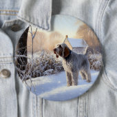 Spinone Italiano lassen es Schnee Weihnachten Button (Beispiel)