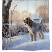 Spinone Italiano lassen es Schnee Weihnachten Duschvorhang (Vorderseite)