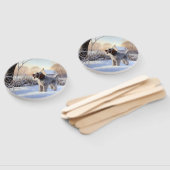 Spinone Italiano lassen es Schnee Weihnachten Fächer (Non-assembled)