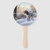 Spinone Italiano lassen es Schnee Weihnachten Fächer (Vorderseite)