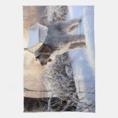 Spinone Italiano lassen es Schnee Weihnachten Geschirrtuch (Vertikal)