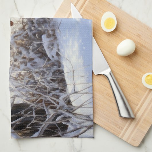 Spinone Italiano lassen es Schnee Weihnachten Geschirrtuch (Viertel Falte)