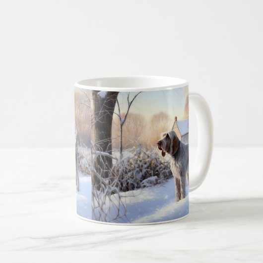 Spinone Italiano lassen es Schnee Weihnachten Kaffeetasse (VorderseiteRechts)