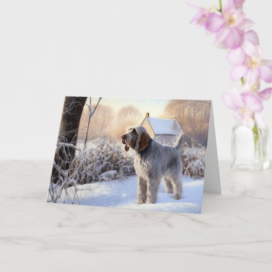Spinone Italiano lassen es Schnee Weihnachten Karte (Orchidee)