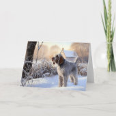 Spinone Italiano lassen es Schnee Weihnachten Karte (Vorderseite)
