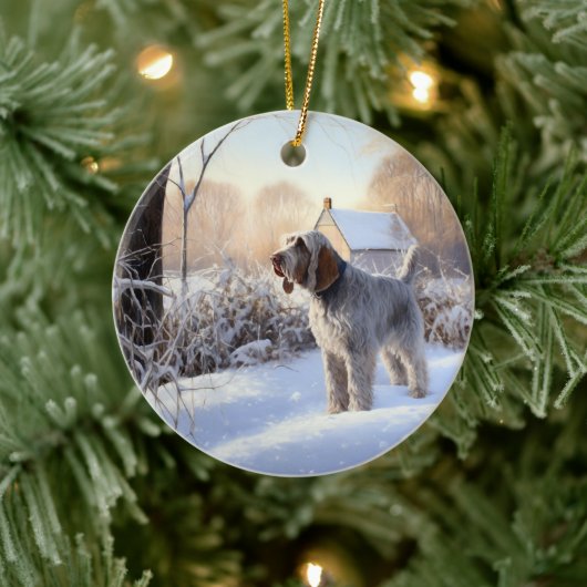 Spinone Italiano lassen es Schnee Weihnachten Keramik Ornament (Baum)