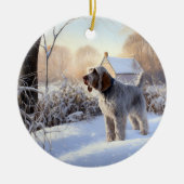 Spinone Italiano lassen es Schnee Weihnachten Keramik Ornament (Vorne)