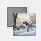 Spinone Italiano lassen es Schnee Weihnachten Magnet (Vorderseite/Rückseite)