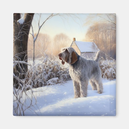 Spinone Italiano lassen es Schnee Weihnachten Magnet (Vorne)