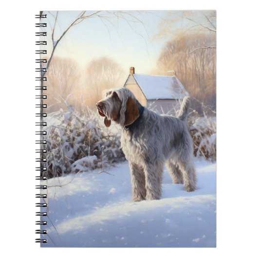 Spinone Italiano lassen es Schnee Weihnachten Notizblock (Vorderseite)