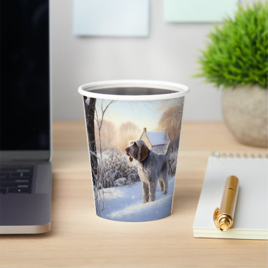 Spinone Italiano lassen es Schnee Weihnachten Pappbecher (InSitu)