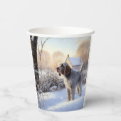 Spinone Italiano lassen es Schnee Weihnachten Pappbecher (Rückseite)