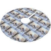 Spinone Italiano lassen es Schnee Weihnachten Polyester Weihnachtsbaumdecke (Schrägansicht)