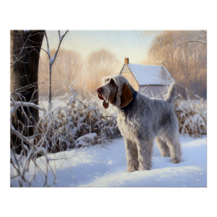 Spinone Italiano lassen es Schnee Weihnachten Poster