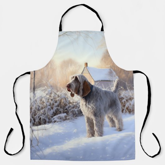 Spinone Italiano lassen es Schnee Weihnachten Schürze (Vorderseite)