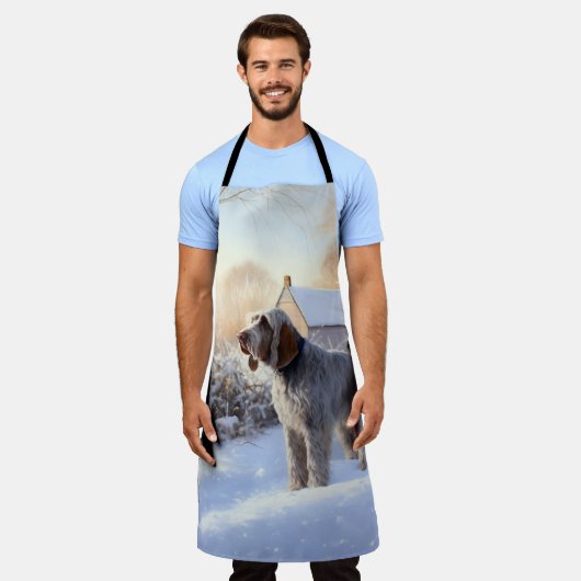 Spinone Italiano lassen es Schnee Weihnachten Schürze (Getragen)