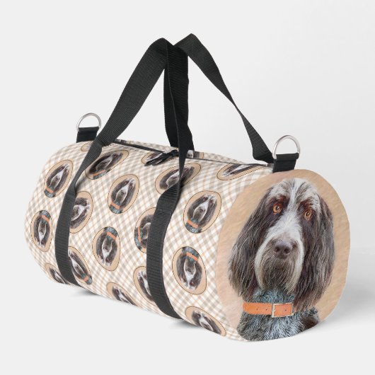 Spinone Italiano Malerei Braun Rasen Niedlicher Hu Duffle Bag (Linke Seite)