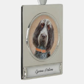 Spinone Italiano Malerei - Niedliche Original Dog Banner-Ornament Silber (Rechts)