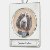 Spinone Italiano Malerei - Niedliche Original Dog Banner-Ornament Silber (Links)