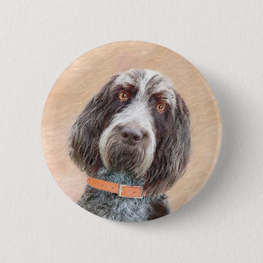 Spinone Italiano Malerei - Niedliche Original Dog Button (Vorderseite)