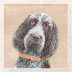 Spinone Italiano Malerei - Niedliche Original Dog Glasuntersetzer
