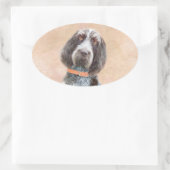 Spinone Italiano Malerei - Niedliche Original Dog  Ovaler Aufkleber (Tasche)