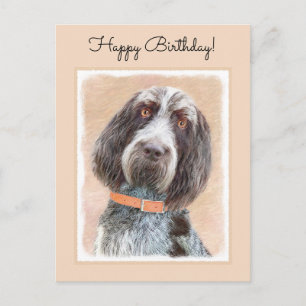 Spinone Italiano Malerei - Niedliche Original Dog Postkarte