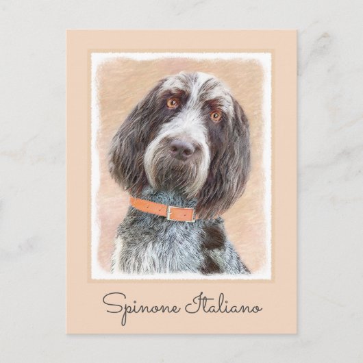 Spinone Italiano Malerei - Niedliche Original Dog Postkarte (Vorderseite)