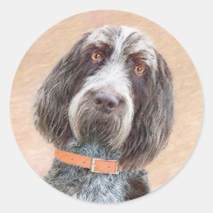 Spinone Italiano Malerei - Niedliche Original Dog  Runder Aufkleber