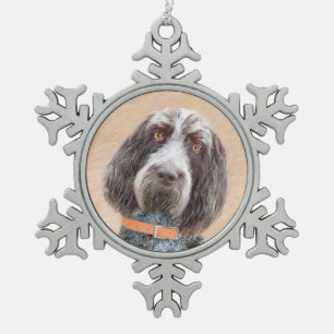 Spinone Italiano Malerei - Niedliche Original Dog  Schneeflocken Zinn-Ornament