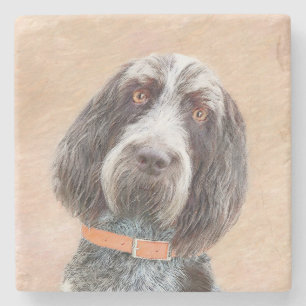 Spinone Italiano Malerei - Niedliche Original Dog  Steinuntersetzer