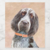 Spinone Italiano Malerei - Niedliche Original Dog Weinetikett (Einzelnes Label)