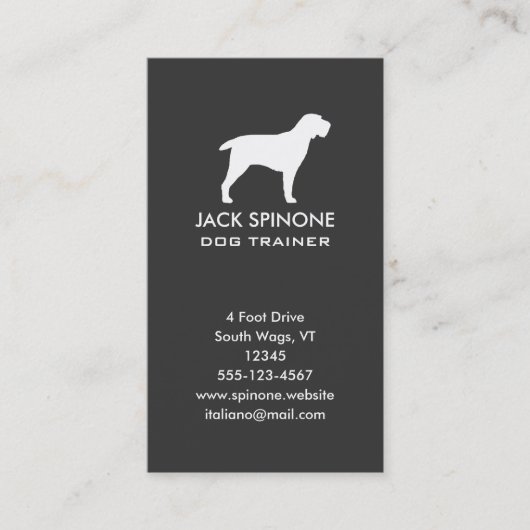 Spinone Italiano Silhouette Vertical Visitenkarte (Vorderseite)
